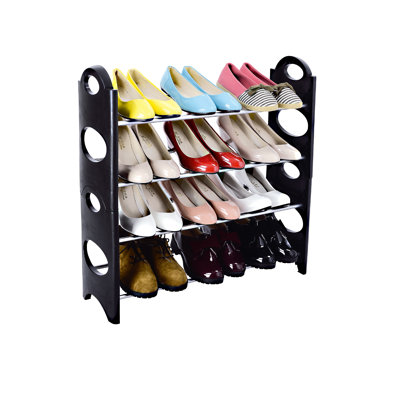 12 Pair Stackable Shoe Rack