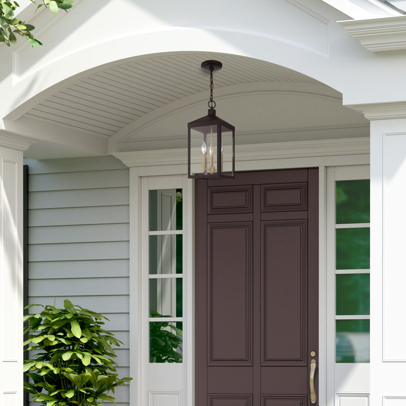 Lanterne suspendue d'extérieur à 3 lumières Inniss, Bronze, H 18,5 po x l 8,25 po x P 8,25 po