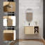 Meuble-lavabo en chêne blanc avec lavabo en céramique-328380035