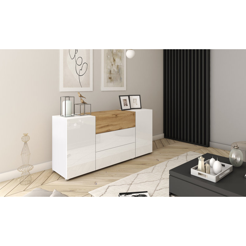 150cm W 3 - Drawer Chest of Drawers, White/Black