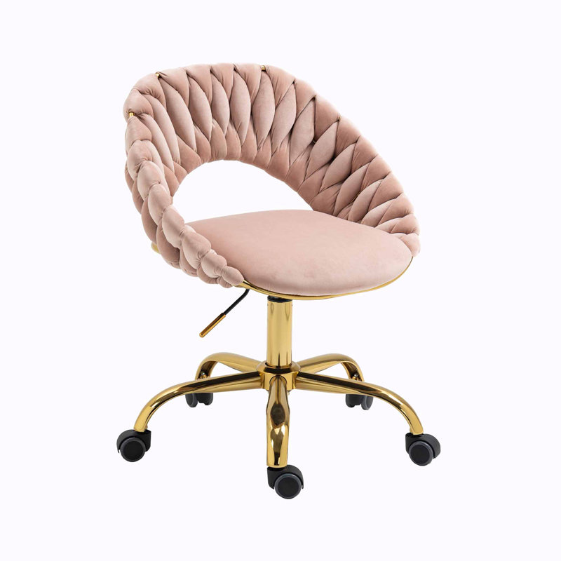 Quadry Velvet Task Chair, Pink