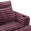 Canapé-lit double surdimensionné moelleux avec ports USB et porte-gobelets, fausse fourrure de lapin couleur vin, 83,5 po-964519274