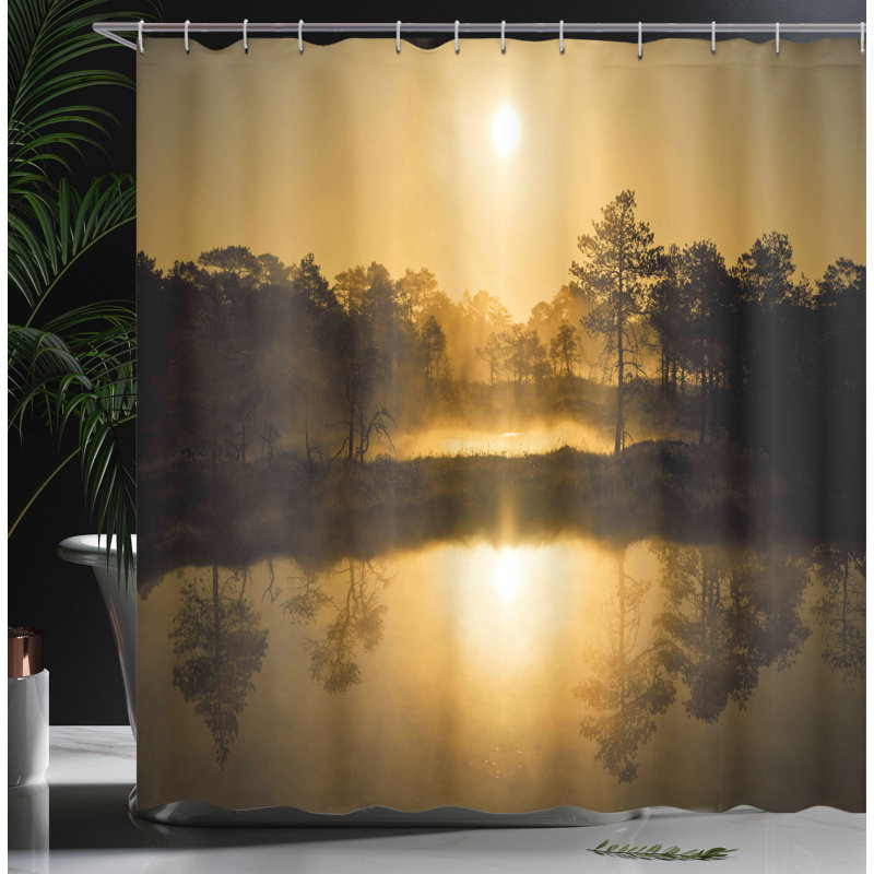 Shower Curtain with Hooks Included, 84"H x 69"W