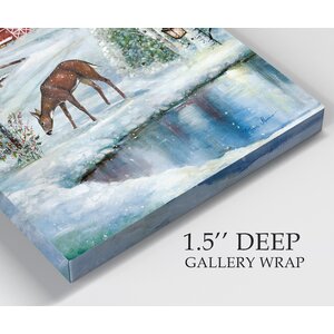 The Holiday Aisle® Holiday Skating On Canvas by Parvez Taj Print | Wayfair