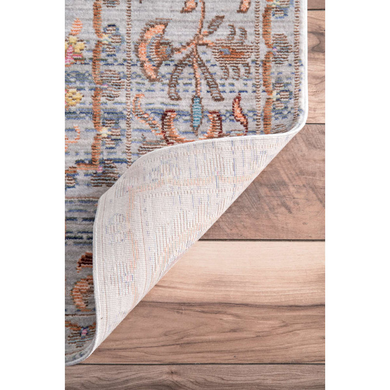 Tapis oriental gris clair Chidsey, Rectangle 5 pi 3 po x 7 pi 7 po