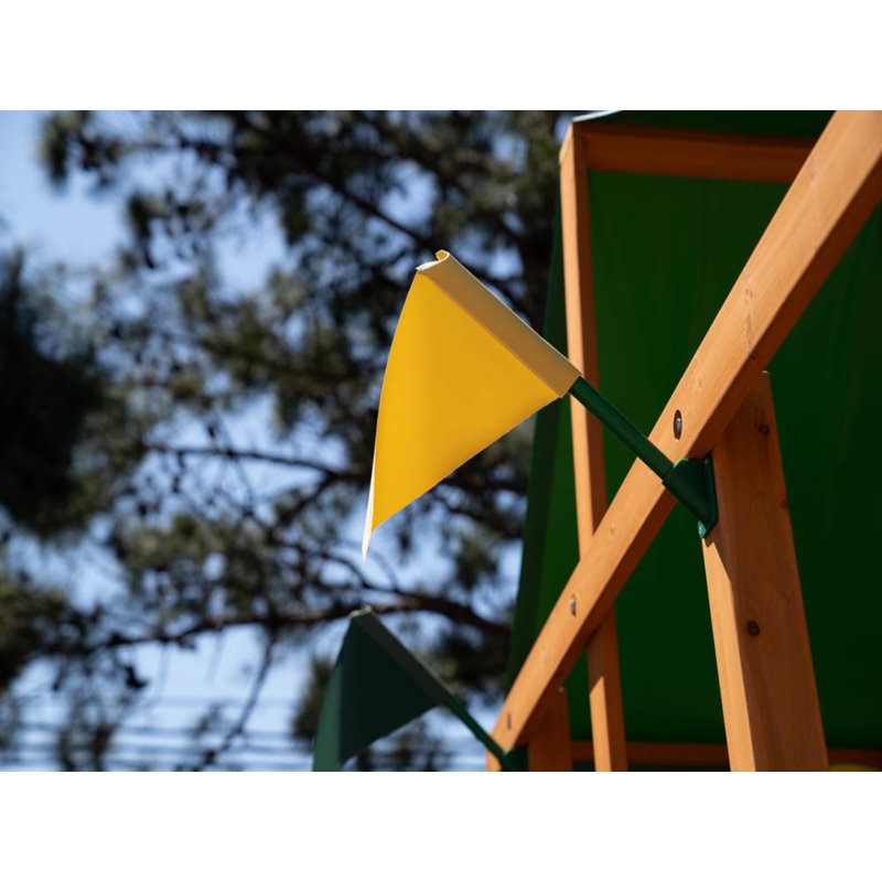 Ensemble de mât et drapeau en plastique, Jaune