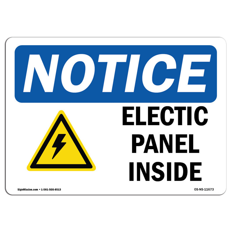 Electrical Panels Inside Sign with Symbol