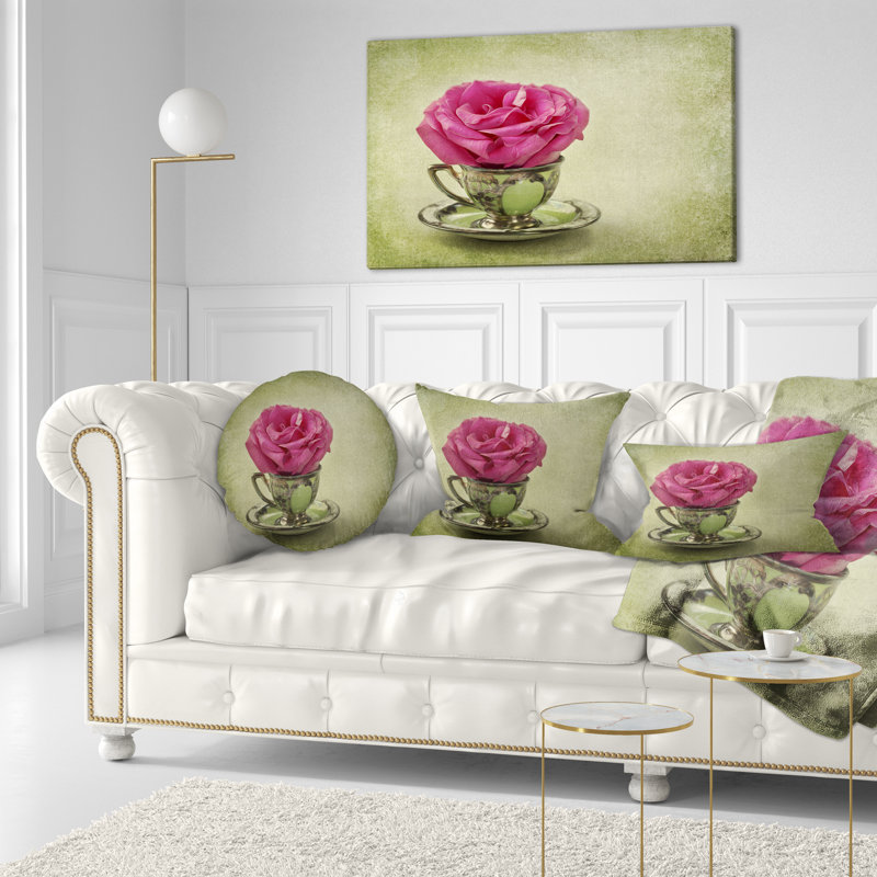 Coussin lombaire en fleur et soucoupe