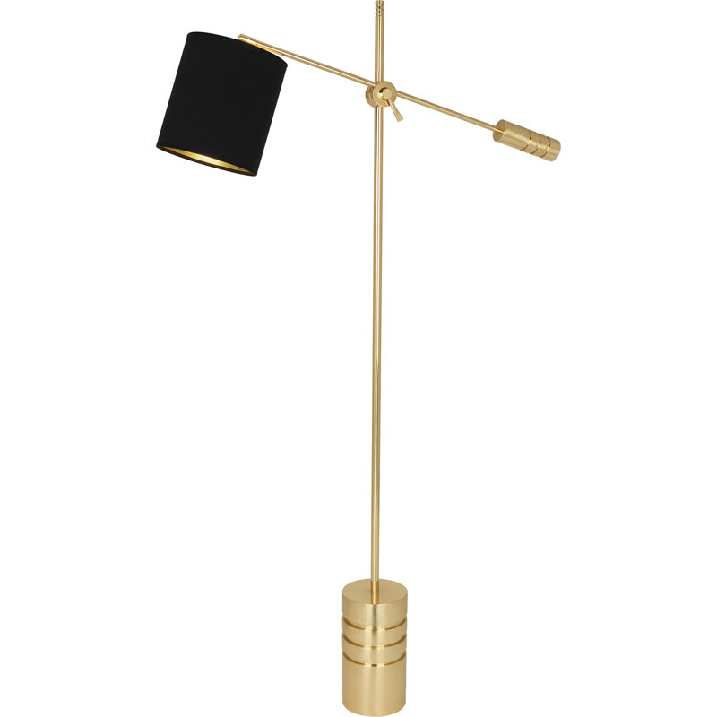 Campbell 62.5'' Task Floor Lamp, Modern Brass, Black