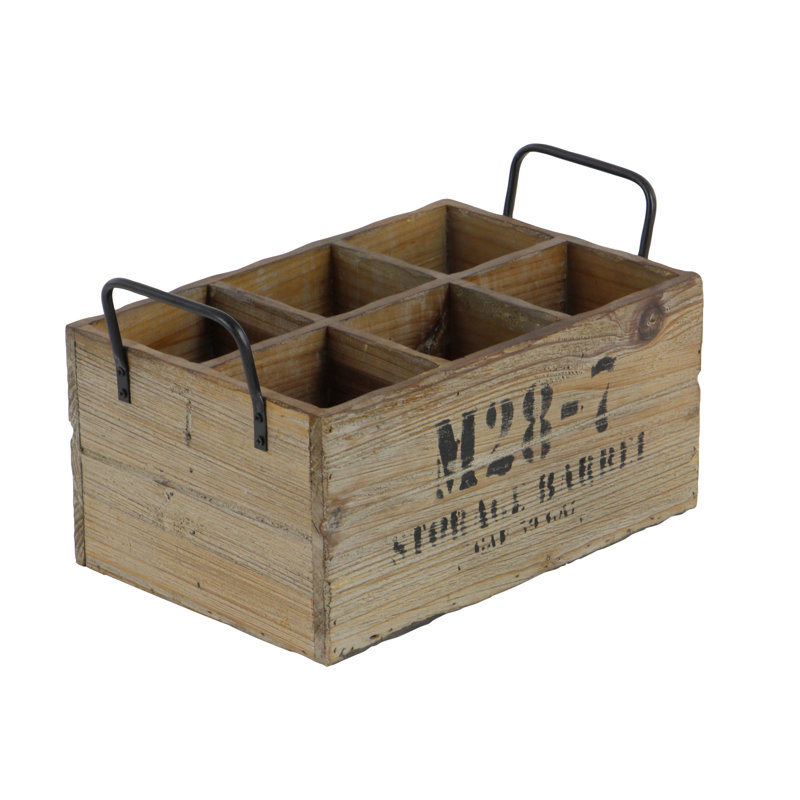 Cronin 6 Bottle Solid Wood Tabletop Wine Bottle Rack in Brown Oak