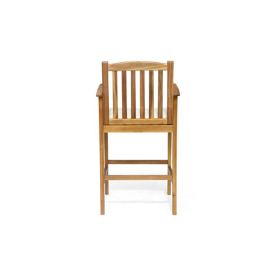 Ensemble de 2 tabourets de bar en bois d'acacia, siège d'une hauteur de 30 po et d'une hauteur de 45,75 po, avec finition beige / naturel