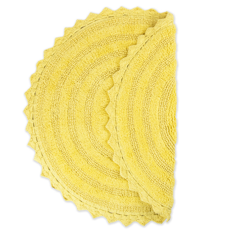 Lisk Circle Bath Rug, Yellow