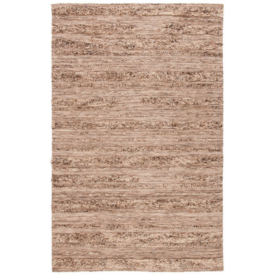 Hartzler Hand-Woven Flatweave Wool/Cotton Brown/Beige Area Rug