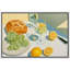 "Modern Modern Still Life Bread Fruit Wine Table Art", reproduction d'art encadrée sur toile-133449806-133449809