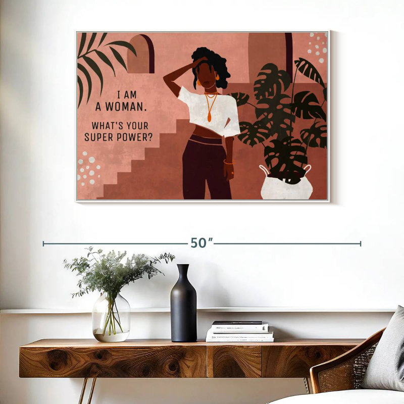 I Am A Woman II, Cadre flottant blanc, 40 po x 27 po