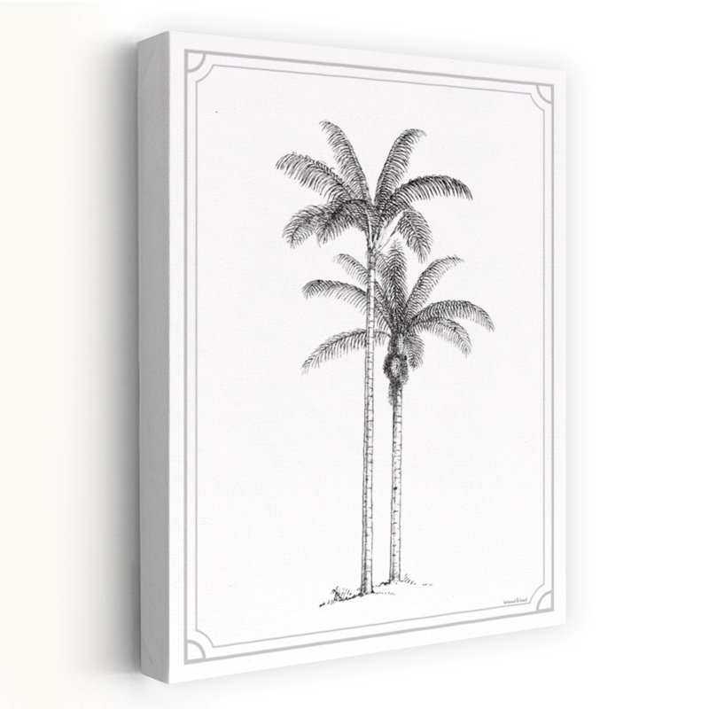 Palmier intemporel, palmier abstrait, art tropical côtier, H 24 po x l 16 po