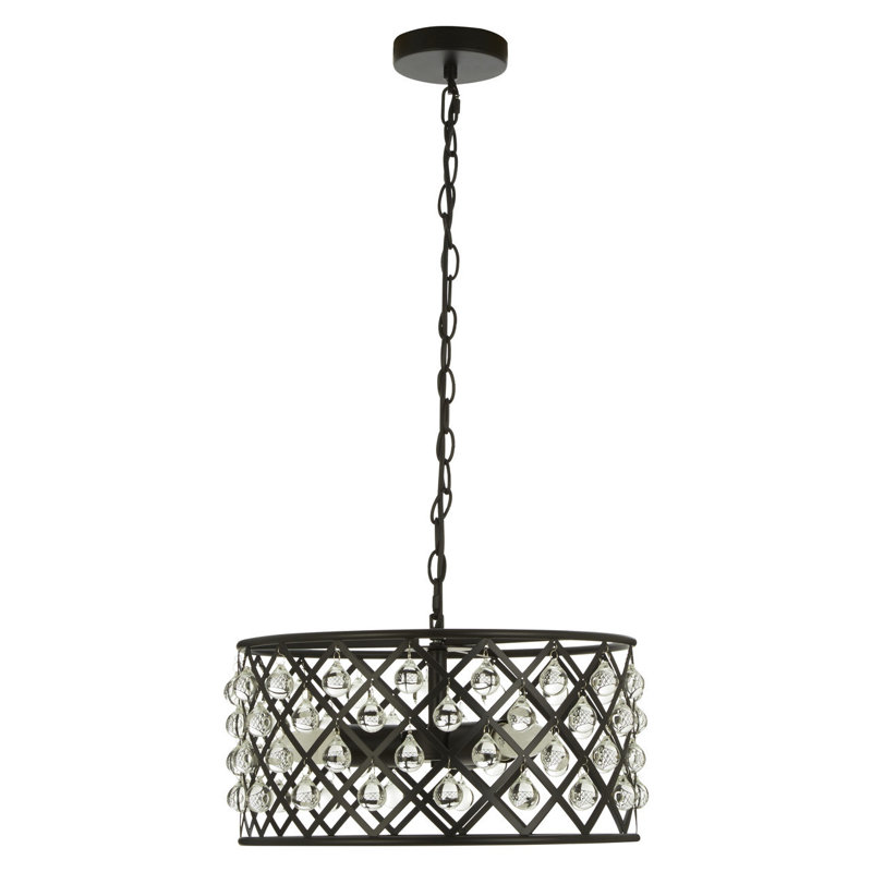 Stiles 3 - Light Black Drum Pendant