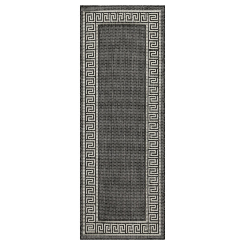 Sunshine Anthracite Versatile Indoor/Outdoor Area Rug, Rectangle 5'3" x 7'3"