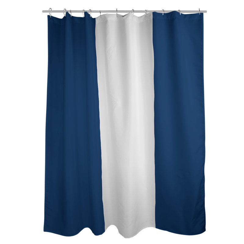 Striped Shower Curtain, Dark Blue/White