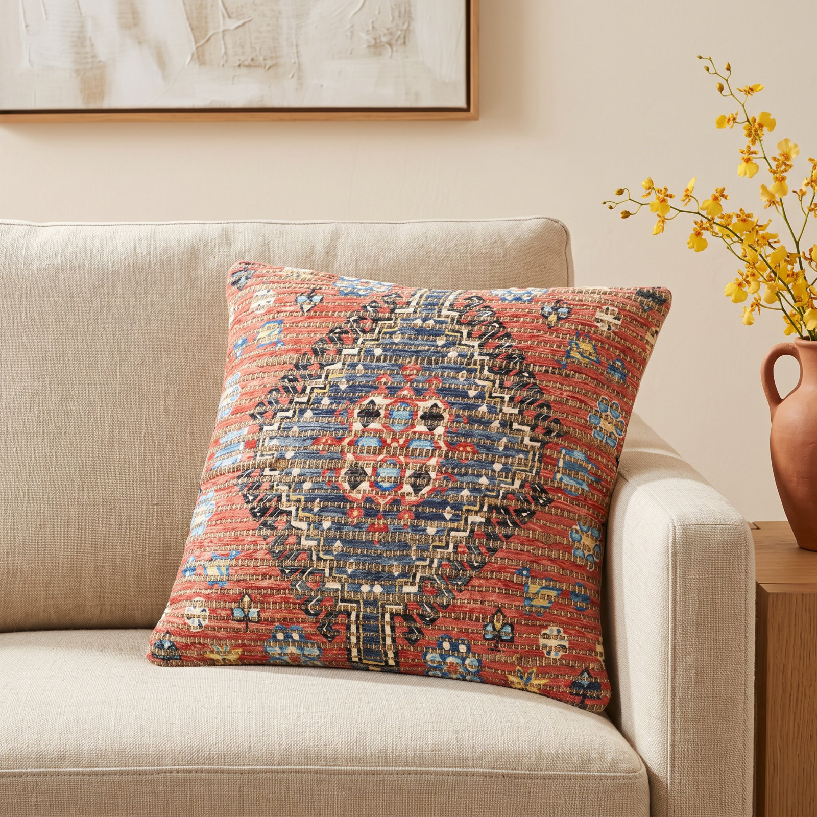 Vince 18 " x 18 " Accent Pillow, Polyester/Polyfill