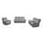Aurora Light Grey Breathable Leather 3-Piece Power Living Room Recliner Sofa Set With USB Charging, LED Lighting & Storage Console