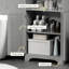 Grande armoire de rangement étroite pour salle de bain avec tablettes et portes réglables, armoire à linge autoportante pour une utilisation efficace de l'espace-1565420299