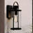 Ashien 14.25 in. H 1-Light Matte Black Dusk to Dawn Sensor Outdoor Wall Sconce, Durable Metal, Clear Glass Shade, LED Compatible for Exterior Porch Patio Front Door or Garage-116260959