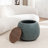 Pietsch Upholstered Round Storage Ottoman With Wooden Tray-505451947