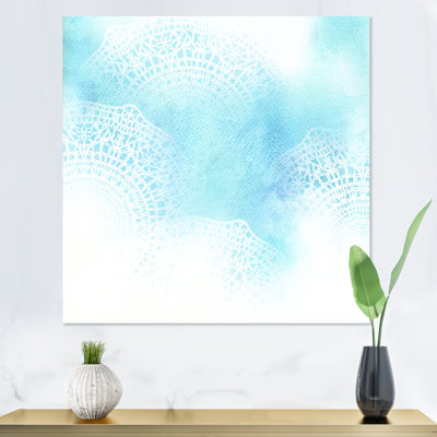 «White Lace On Light Blue», reproduction d'art moderne sur toile