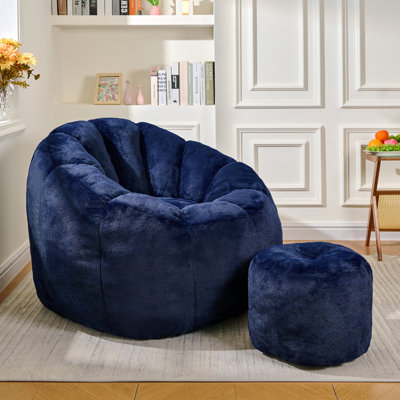 Fauteuil à billes géant, canapé à billes surdimensionné pour adultes et enfants, grand fauteuil à billes en fausse fourrure avec bourre, grand fauteuil d'appoint rembourré pour jouer, lire dans le salon