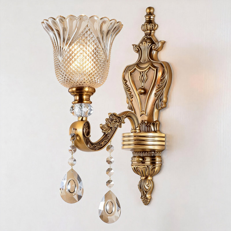 Elegant Vintage Crystal Wall Sconce