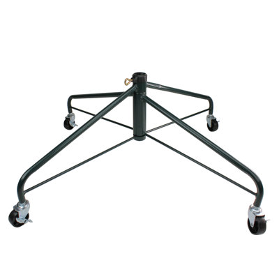 Green Metal Rolling Christmas Tree Stand for 9' - 12' Artificial Trees