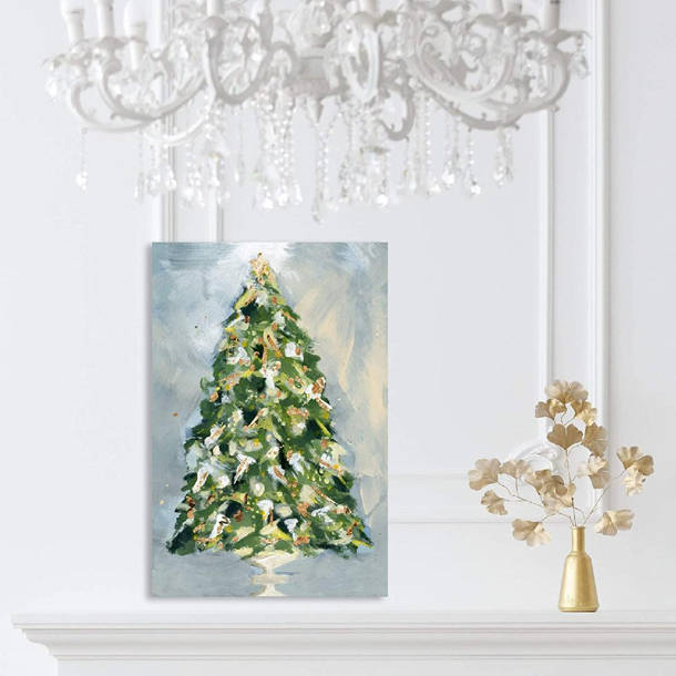 The Holiday Aisle® Peace On Earth Tree On Canvas Print & Reviews | Wayfair