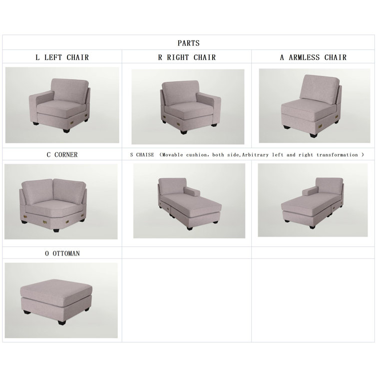 Legend Furniture 6 - Piece Upholstered Sectional & Reviews