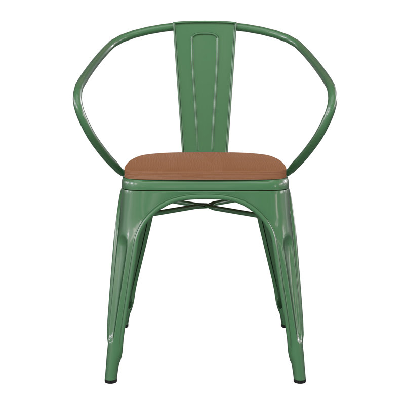 Chaise empilable Briceidy, Teck, Vert