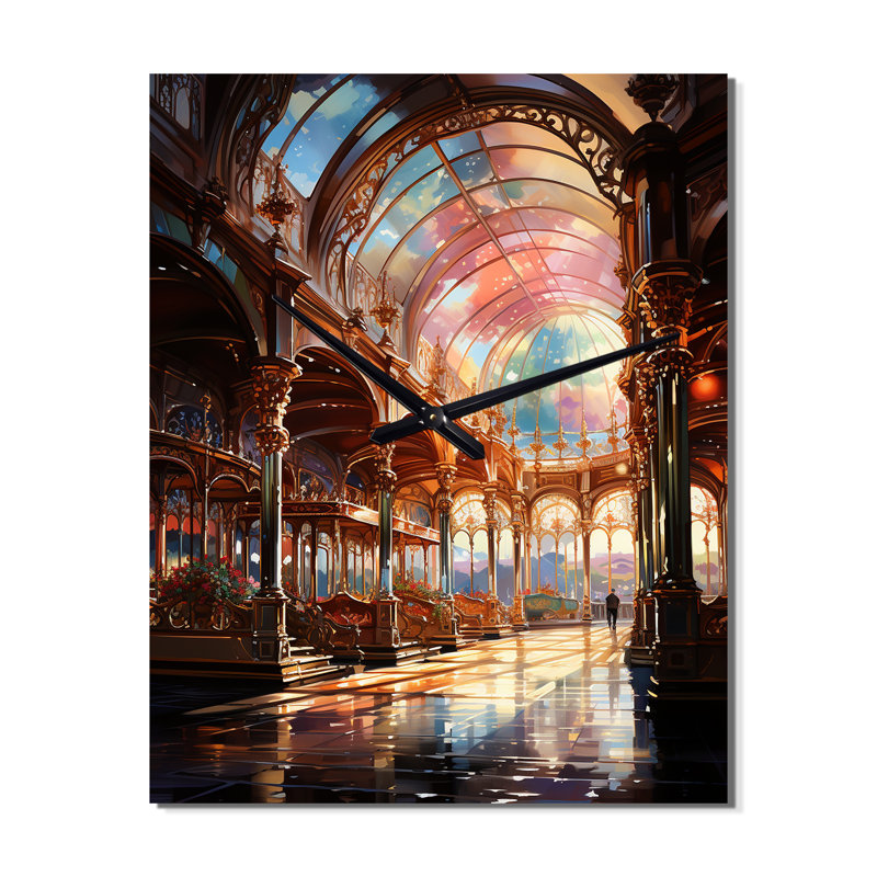 Horloge murale Carousel Whimsical Delight III - Cityscapes, H 32 po x l 24 po x P 1 po