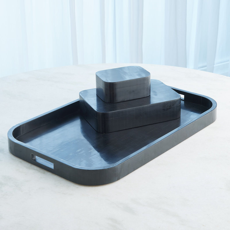 Handmade Resin Decorative Box, 3" H x 13" W x 9" D