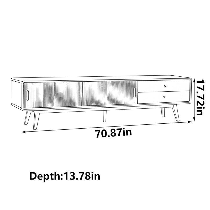 Light luxury solid wood TV cabinet