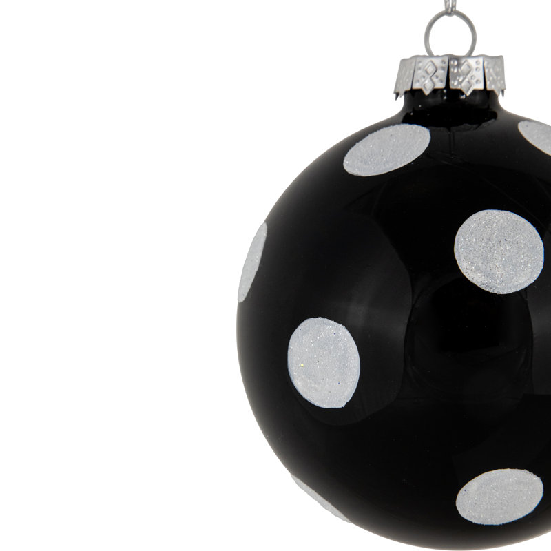 4'' Polka Dots Glass Ball Ornament