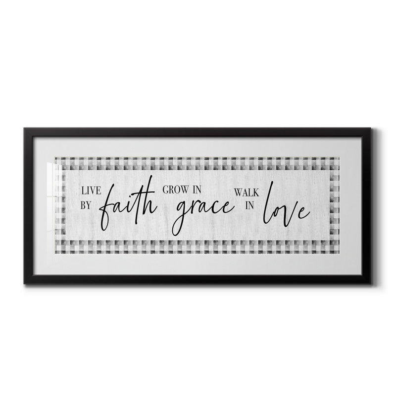 Live by Faith - reproduction de cadre photo, Noir