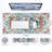 Retro Boho Floral Blue Pad Set,4 PCS Gaming Mouse Pad Set