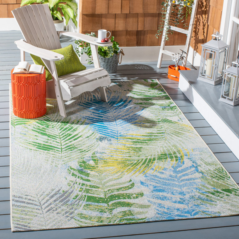 Lietz Performance Floral Indoor/Outdoor Area Rug, Rectangle 5'3" x 7'6"