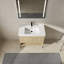 Ensemble de meuble-lavabo 36 po avec lavabo simple en résine, ensemble d'armoires de rangement modernes 2 portes, bois massif multicouche, chêne