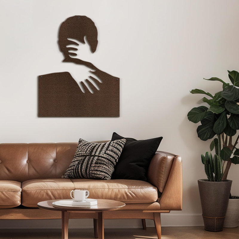 Wall Decor Metal, 36" H x 36" W x 0.05" D, Brown