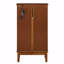 Armoire, porte vitrée à tablettes réglables en verre, diaphane lumineuse avec panneau arrière en miroir et portes trempées