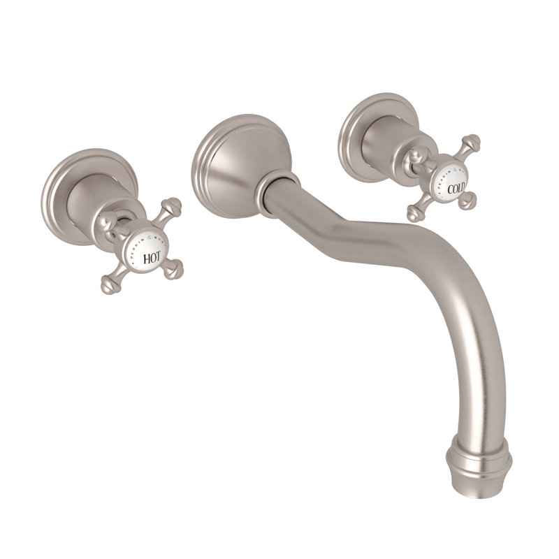 Garniture de robinet de baignoire murale Georgian Era, Nickel satiné