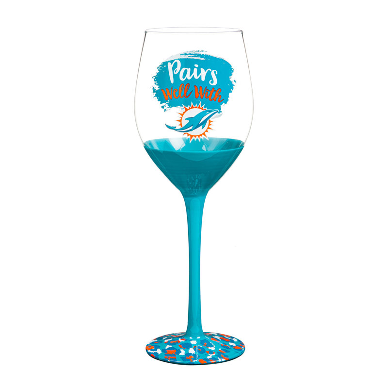 NFL 17 oz. Verre à vin avec boîte-cadeau, Dolphins de Miami