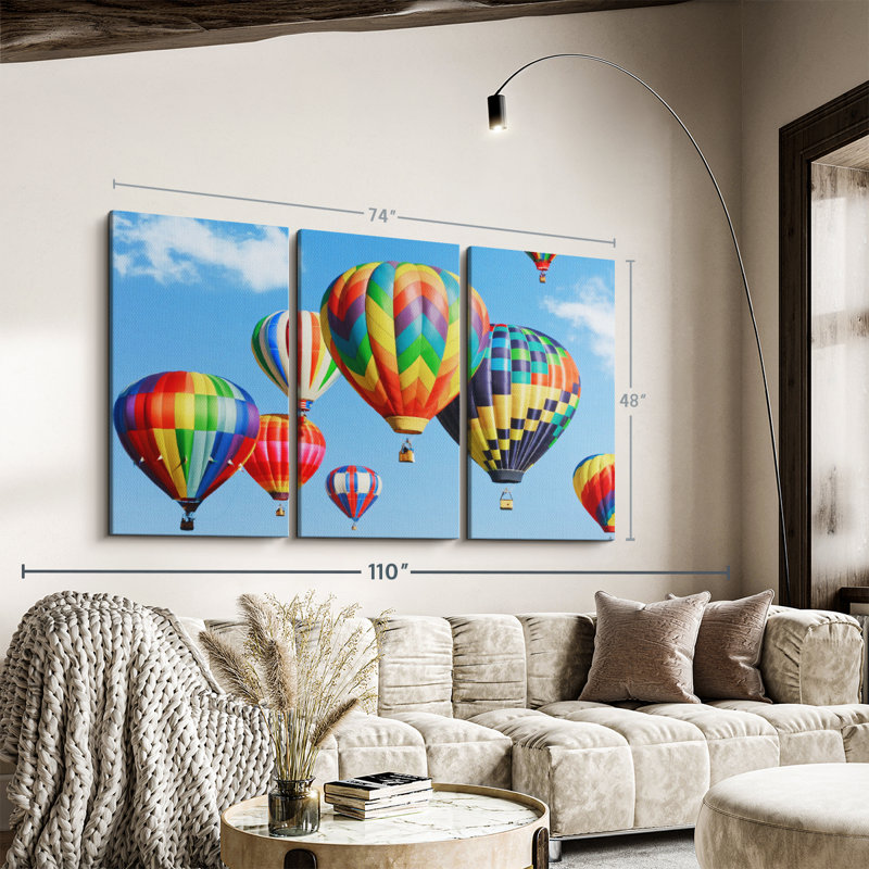 «Rainbow Hot Air Balloon» sur, H 48 po x l 74 po