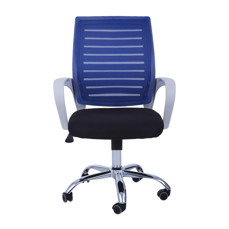 Cruthers Office Chair, Blue/Black/Chrome
