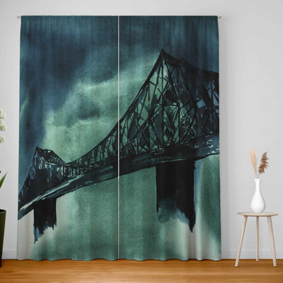 Montreal Jacques-Cartier Bridge Blackout Window Curtain Pair
